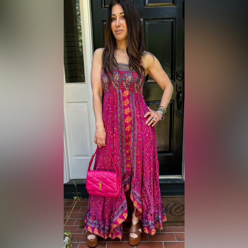 38 Beautiful Silk Blend One of a Kind Sleeveless Maxi Dress - Picture 3 of 6